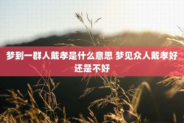 梦到一群人戴孝是什么意思 梦见众人戴孝好还是不好