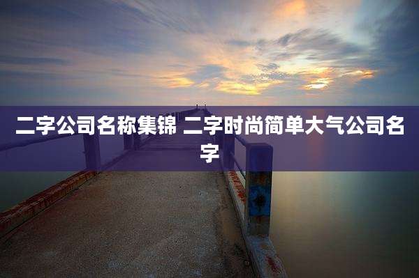 二字公司名称集锦 二字时尚简单大气公司名字