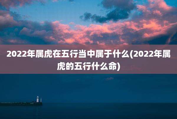 2022年属虎在五行当中属于什么(2022年属虎的五行什么命)