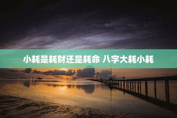 小耗是耗财还是耗命 八字大耗小耗