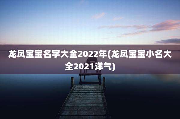 龙凤宝宝名字大全2022年(龙凤宝宝小名大全2021洋气)