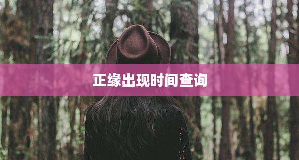 正缘出现时间查询
