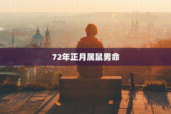 72年正月属鼠男命