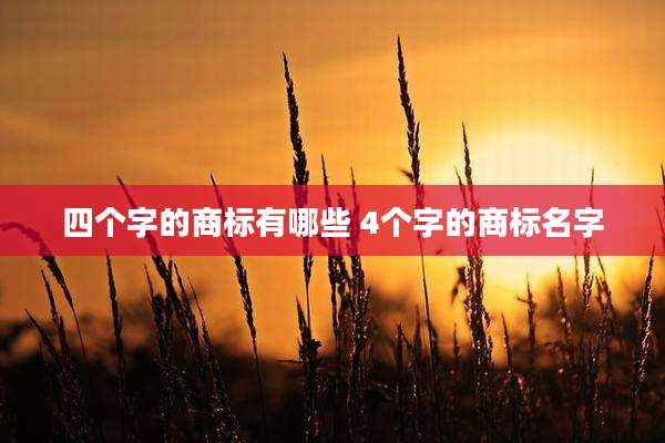 四个字的商标有哪些 4个字的商标名字