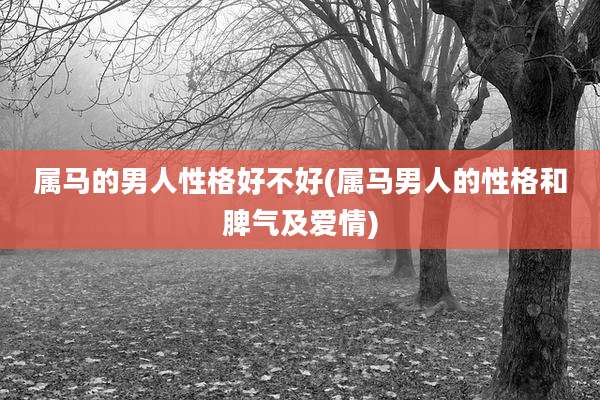 属马的男人性格好不好(属马男人的性格和脾气及爱情)