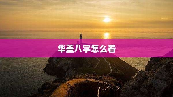 华盖八字怎么看