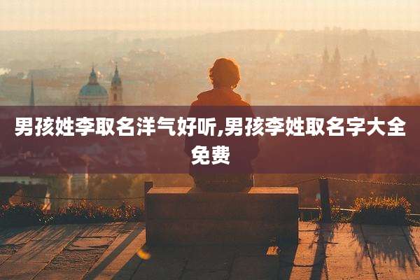男孩姓李取名洋气好听,男孩李姓取名字大全免费