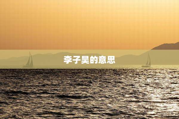 李子昊的意思