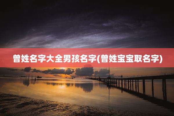 曾姓名字大全男孩名字(曾姓宝宝取名字)