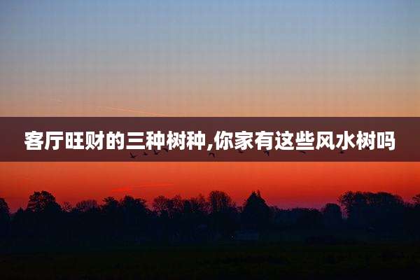 客厅旺财的三种树种,你家有这些风水树吗