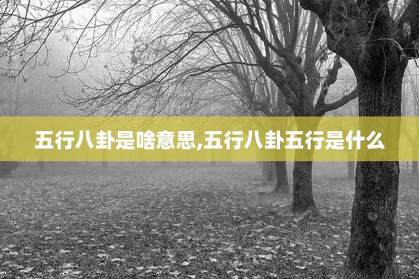 五行八卦是啥意思,五行八卦五行是什么
