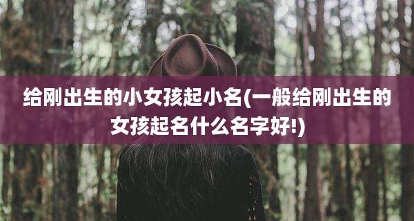 给刚出生的小女孩起小名(一般给刚出生的女孩起名什么名字好!)