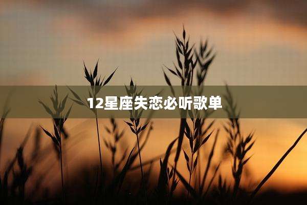 12星座失恋必听歌单