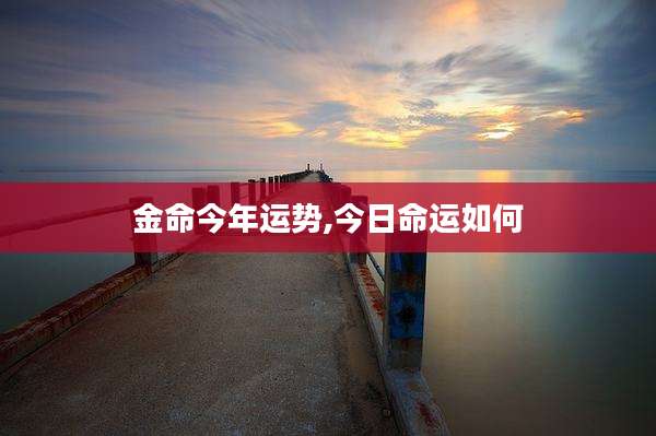 金命今年运势,今日命运如何