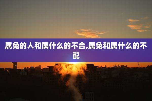 属兔的人和属什么的不合,属兔和属什么的不配