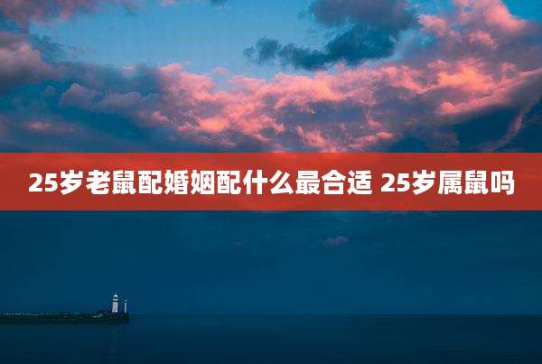 25岁老鼠配婚姻配什么最合适 25岁属鼠吗