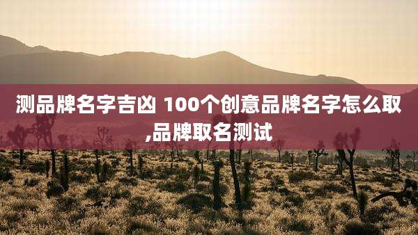 测品牌名字吉凶 100个创意品牌名字怎么取,品牌取名测试