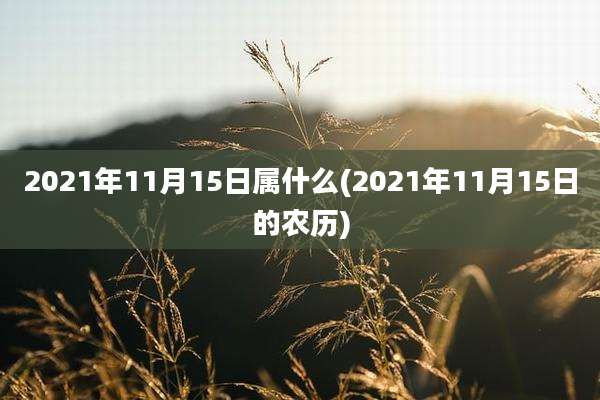 2021年11月15日属什么(2021年11月15日的农历)
