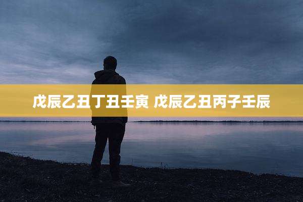 戊辰乙丑丁丑壬寅 戊辰乙丑丙子壬辰