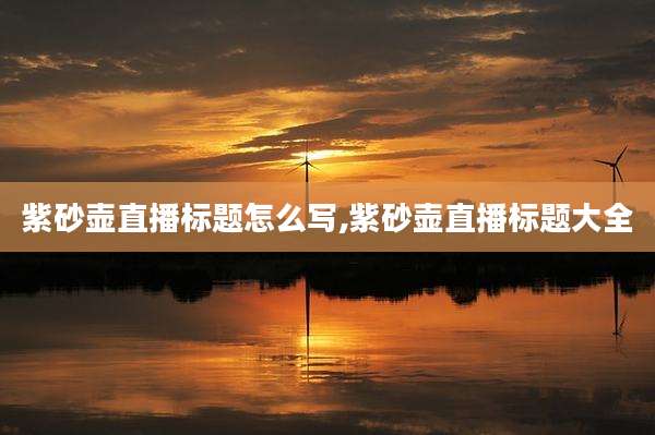 紫砂壶直播标题怎么写,紫砂壶直播标题大全