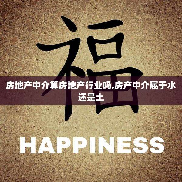 房地产中介算房地产行业吗,房产中介属于水还是土