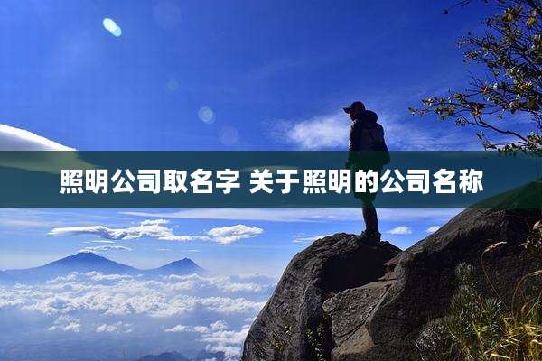 照明公司取名字 关于照明的公司名称