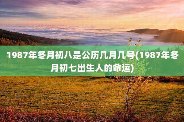 1987年冬月初八是公历几月几号(1987年冬月初七出生人的命运)