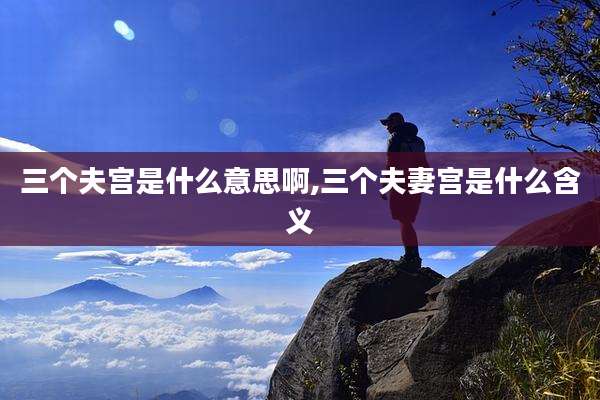 三个夫宫是什么意思啊,三个夫妻宫是什么含义