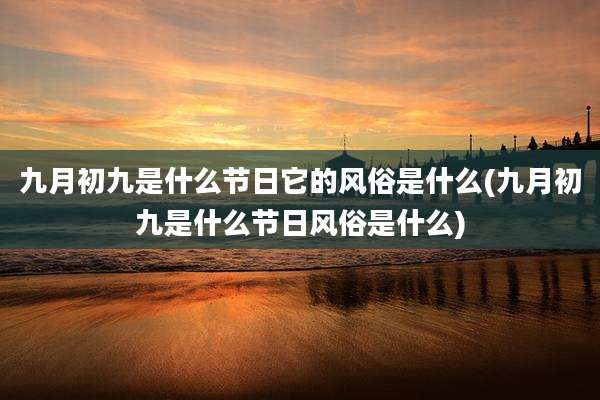 九月初九是什么节日它的风俗是什么(九月初九是什么节日风俗是什么)