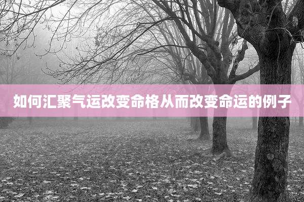 如何汇聚气运改变命格从而改变命运的例子