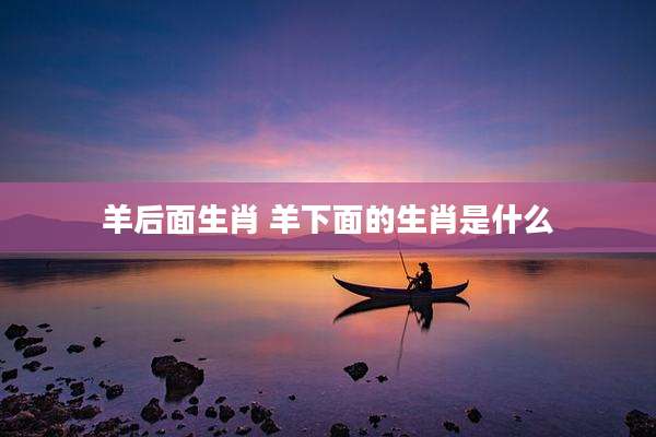 羊后面生肖 羊下面的生肖是什么