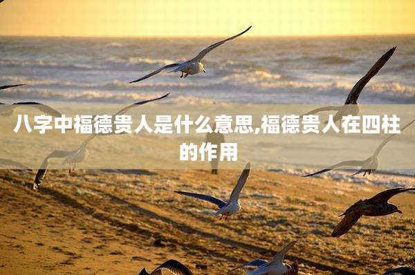 八字中福德贵人是什么意思,福德贵人在四柱的作用