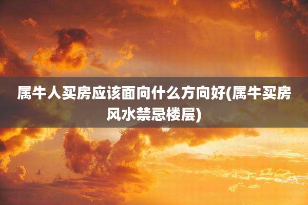属牛人买房应该面向什么方向好(属牛买房风水禁忌楼层)