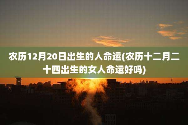 农历12月20日出生的人命运(农历十二月二十四出生的女人命运好吗)