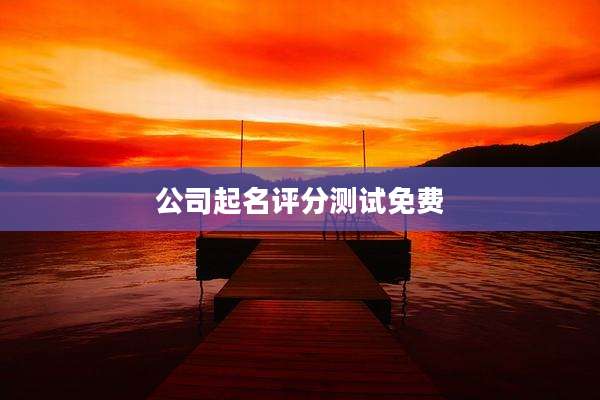 公司起名评分测试免费