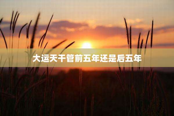 大运天干管前五年还是后五年