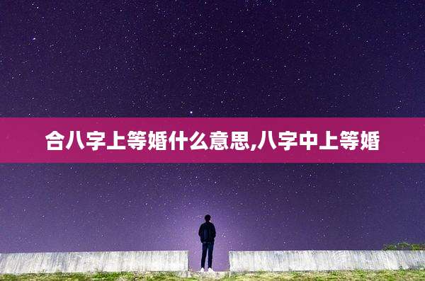 合八字上等婚什么意思,八字中上等婚