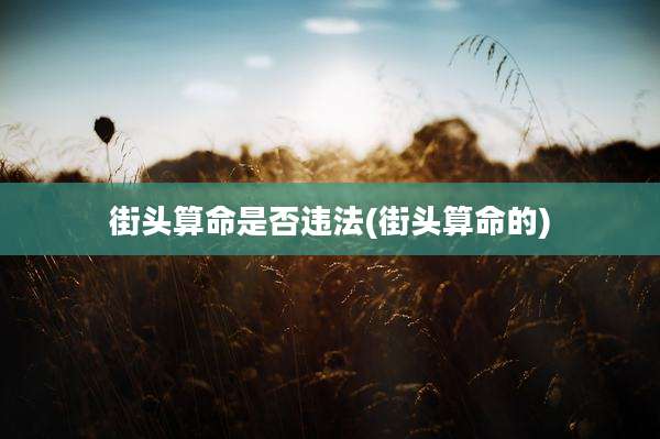 街头算命是否违法(街头算命的)