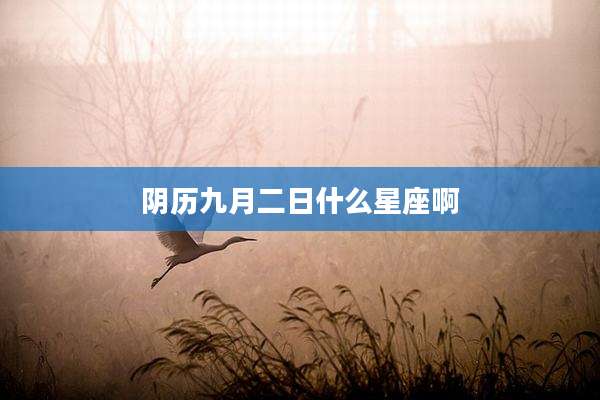 阴历九月二日什么星座啊