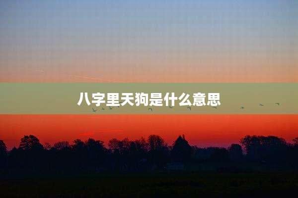 八字里天狗是什么意思