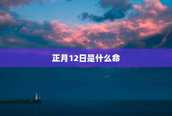 正月12日是什么命