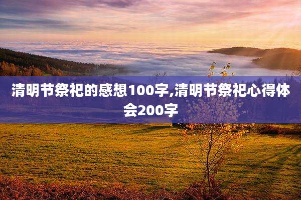 清明节祭祀的感想100字,清明节祭祀心得体会200字