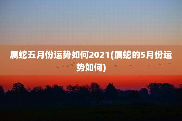 属蛇五月份运势如何2021(属蛇的5月份运势如何)