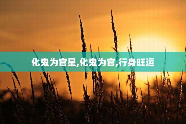 化鬼为官星,化鬼为官,行身旺运