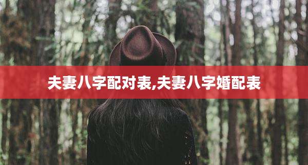夫妻八字配对表,夫妻八字婚配表