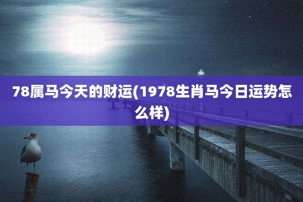 78属马今天的财运(1978生肖马今日运势怎么样)