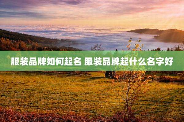 服装品牌如何起名 服装品牌起什么名字好