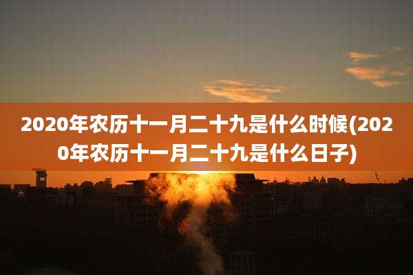 2020年农历十一月二十九是什么时候(2020年农历十一月二十九是什么日子)