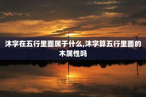 沐字在五行里面属于什么,沐字算五行里面的木属性吗