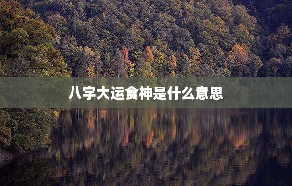 八字大运食神是什么意思